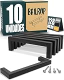 BAILROP 10 Tiradores Cocina Negros 128mm - Tiradores Armarios Muebles
