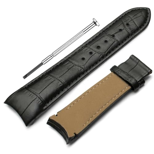 Image of DBLACK ''TST2'' 22mm Premium Leather Watch Strap, Bamboo Pattern Design Watch Belt / / Compatible with Tissot Couturier 1853 & Other Models, Full-Padded Curved Watch Band (Choose Your Color)