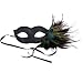 Best Deal Stores Female Venetian Mask With Black Glitter And Peacock Feather