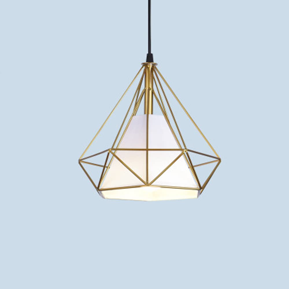 Mengjay Ceiling Light Black Wire Lamp Retro Vintage,Pendant Light Modern Matt Metal,Pendant Light, E27 Industrial Vintage Style Lampshade (Gold)