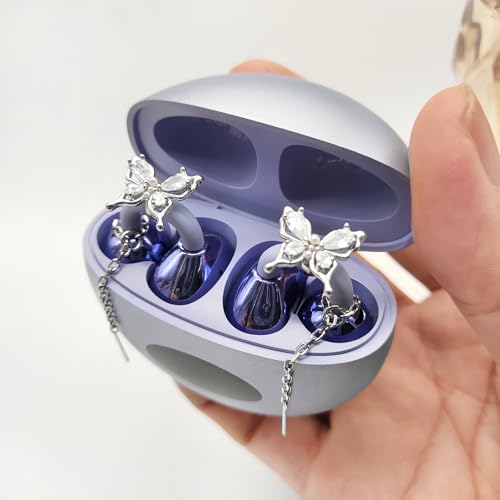 Rhinestone Bow Clip On Earbuds Accessories for Women Elegant Zirconia Decorative Earphone Charms Removable Open Ear Decoration by LHONGPEY - Image 3