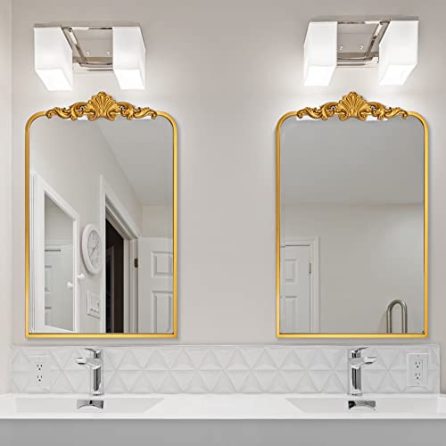 Ruomeng Traditional Wall Mirror, Bathroom Mirror Baroque Inspired Wall Décor, Gold Accent Mirror For Vanity Entryway And Living Room, 19” X 30.5” #TOP4
