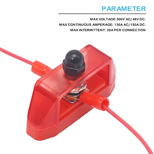 Recoil S1P-516 Busbar Single 5/16” Studs Power Distribution Block With Ring Terminals Pair Red & Black #TOP4