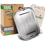 Blockhütte Stainless Steel Lunch Box for Kids and Adults I 800ml Metal Lunch Box I Metal Bento Boxes with 2 Movable Dividers – Leakproof Lunchbox – Stainless Steel Bento Box with Spare Seal