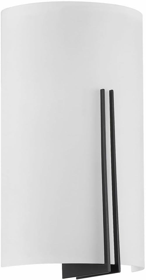 Prong - Vanity - Brushed Steel Finish - White Glass Shade