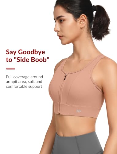 Image of Yvette Front Closure High Impact Sports Bra for Women | Cup Sizes A to DDD Up to 5XL, Sewn in Pads, No Underwire, Breathable Fabric Moisture-Wicking, Easy on and off, Full Coverage