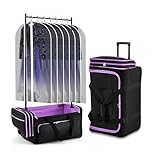 [Quality Construction]: Diese Reisetasche aus robustem, aber leichtem, wasserdichtem Ripstop-Polyestergewebe bietet eine robuste Reisetasche. Dance Bag mit Kleiderständer klare obere Tasche ermöglicht personalisierte ID oder Dekoration, so dass es einfach ist, den Überblick über Ihre Sachen zu halten.