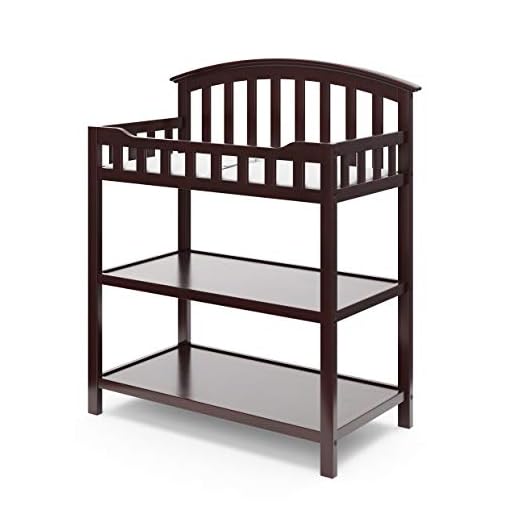 Graco Changing Table with Water-Resistant Changing Pad (Espresso) – GREENGUARD Gold Certified, Multi Storage Nursery Changing Table for Infants and Babies