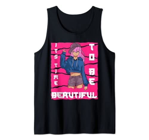 It's Time To Be Beautiful Camiseta de anime de animación japonesa de manga Camiseta sin Mangas