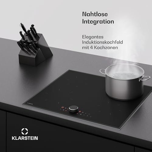 Foto von Klarstein Magnichef Induktionskochfeld - 4-Zonen, 8200W Boost, Magnetsteuerung, Timer & Kindersicherung, Restwärmeanzeige, Topferkennung, Aluminiumrahmen, 59cm Kochfeld Induktion