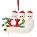 Produktbild Hbsite Weihnachtsverzierung Weihnachtsanhänger 2020 Personalisierte Quarantänefamilie Weihnachtsbaumschmuck Weihnachtsdekoration Überlebender kreatives Geschenk (3 Personen Familie)