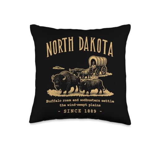 North Dakota USA History Pride Since 1889 Throw Pillow