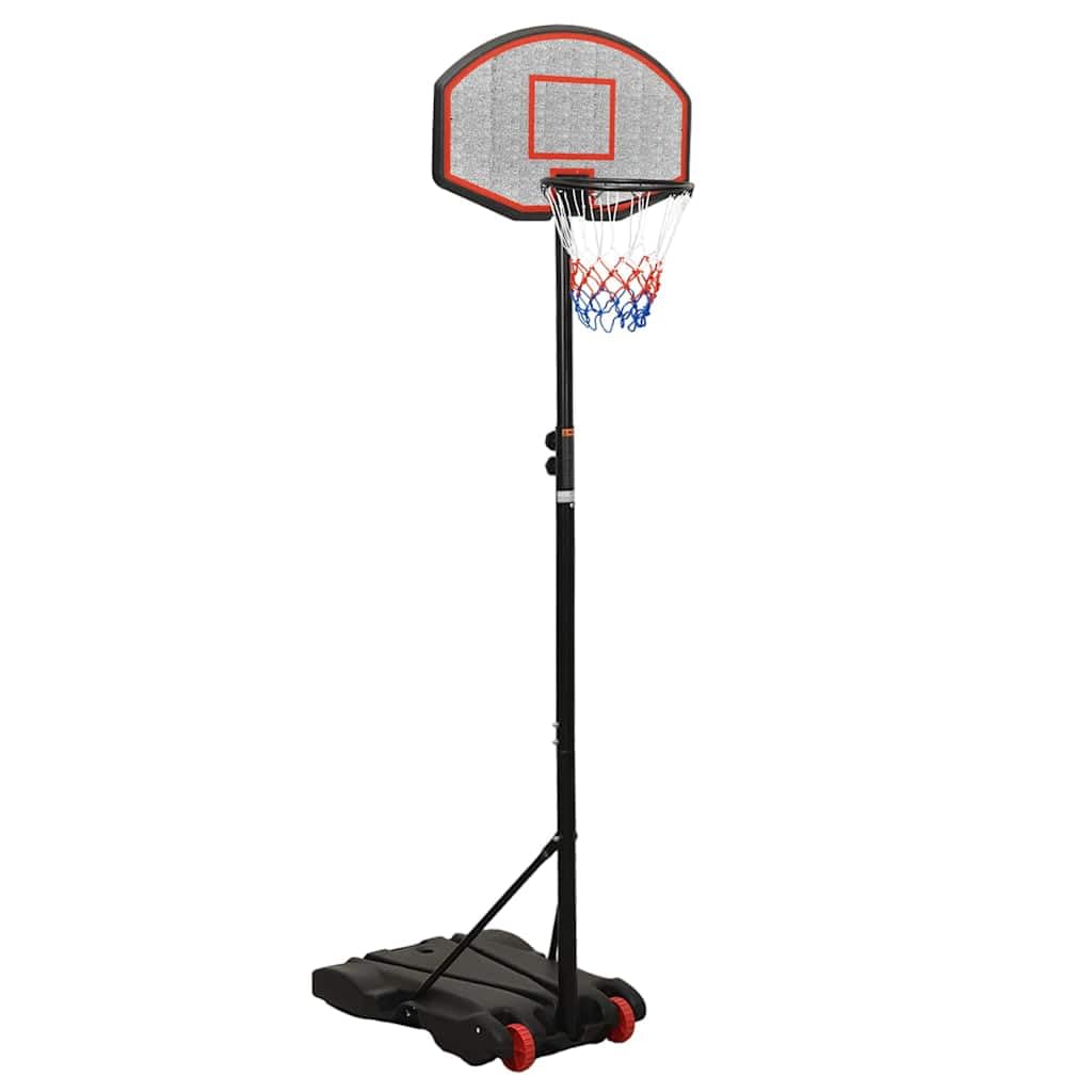 Supporto per pallacanestro regolabile in altezza 216, con base in polietilene, cestino in acciaio, rete di nylon, ruote portatili, uso interno per giardino, cortile, sala, allenamento, tempo