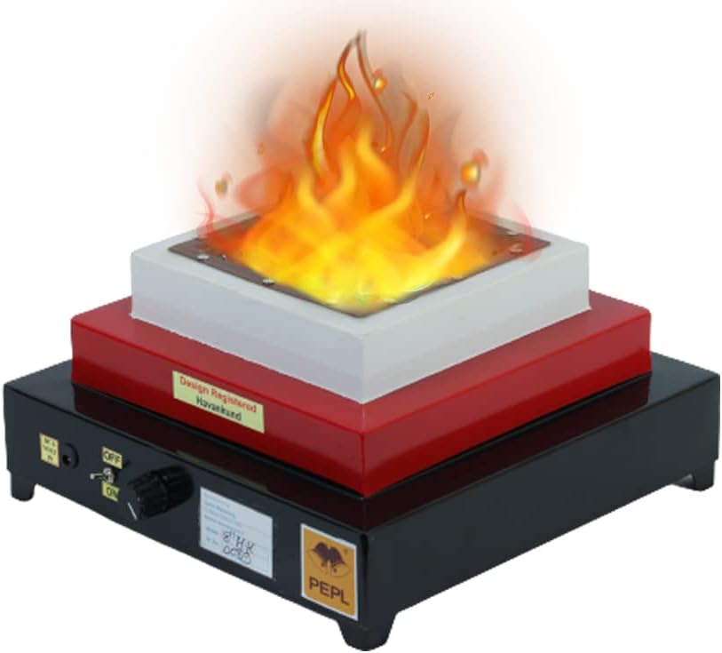 PEPL Bio Flame Mild Steel 8" Diagonal, Multicolour, Eco Friendly Pollution Free Smokeless Havan Kund - Small (BFHKS, 8 Inch)