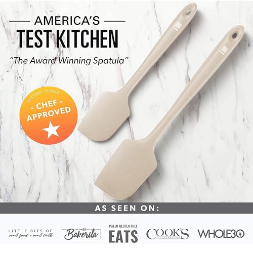 Image of DI ORO Silicone Spatula Set - Rubber Kitchen Spatulas for Baking, Cooking, & Mixing - 600F Heat-Resistant & BPA Free Silicone Scraper Spatulas for Nonstick Cookware - Dishwasher Safe (3pc, Clay)