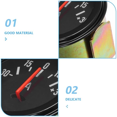 Zerodeko Analoges Amperemeter 12–24 V für Pkw Lkw und Traktoren Metall Präzise Stromanzeige mit Zeiger Wartungsarmes Fahrzeug Messgerät