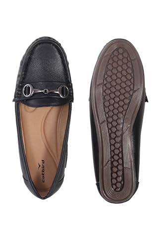 Image of CatBird Women's Metal Detail Slip-On Loafers | Cushioned Comfort Flats | Lightweight Office & Casual Shoes | Anti-Slip Sole Footwear