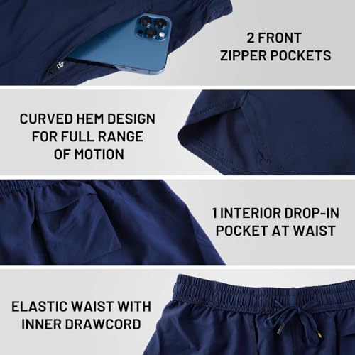 MIER Shorts masculinos de corrida de treino de secagem rápida, shorts ativos de 12 cm com bolsos, le
