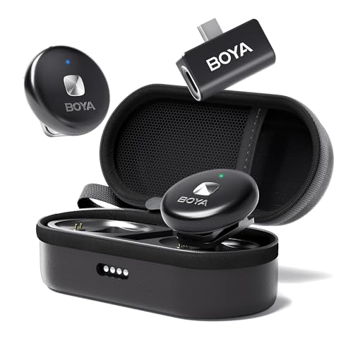 BOYA OMIC-U Lavalier mikrofon bezprzewodowy USB C, mini, telefon komórkowy z systemem Android i iPhone 15, iPad Vlog, podcast, Plug Play