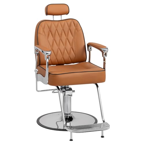 Reclining Barber Chair with Removable Headrest