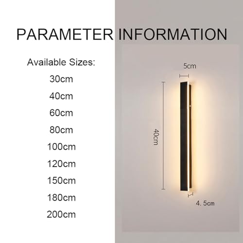 Applique murale LED 100cm dimmable avec télécommande luminaire étanche IP65 noir