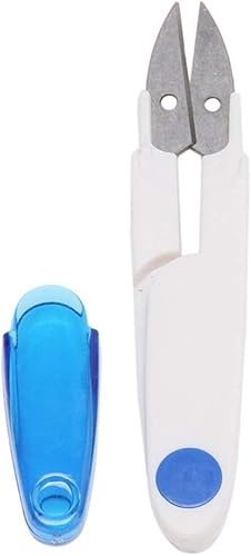 Mango de plástico y cubierta de seguridad Tijeras de costura para ropa, hilo de bordado, punto de cruz, cortador de cortadora de cortadores de