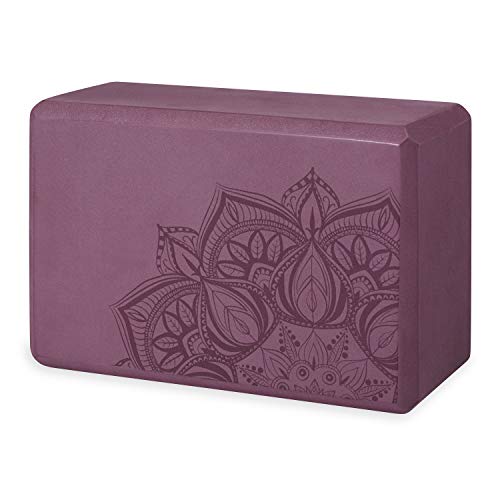 Gaiam Yoga Block – Supportive Latex-Free EVA Foam Soft Non-Slip Surface for Yoga, Pilates, Meditation (Athenian Blush) (05-64086)