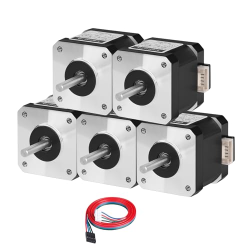Moteur pas à pas Nema 17 à couple élevé 0.41 Nm avec 5 câbles de 1m pour axe CNC
