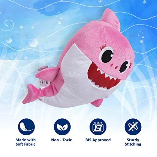 Image of Pinkfong Baby Shark Plush Singing Plush Toy 8 Inch Mommy Shark for The Kids of 1 Year and Above, White, (BS60002)