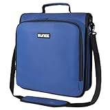 SUNEE Zippered Binder Bag in Blue Features a Shoulder Strap, Laptop Pocket, and 3-Inch 3-Ring Design with Multiple Zippered Storage Pockets. Ideal Organizer for Middle School Students