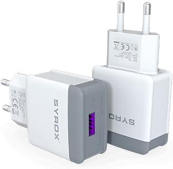 Syrox 18W 3.0A QC şarj adaptörü, hızlı ve güvenli akıllı cihaz