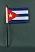 Produktbild Buddel-Bini Kleine Tischflagge Kuba 15x10 cm mit 30 cm Mast aus PVC-Rohr, ohne Ständerfuß