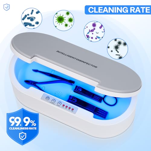 Image of Nail Tools Cleaner,LXIANGN Multi-function Blue Light Aromatherapy Cleaning Cleaner Box For Jewelry Glasses Phone Nail Manicure Make Up Tools