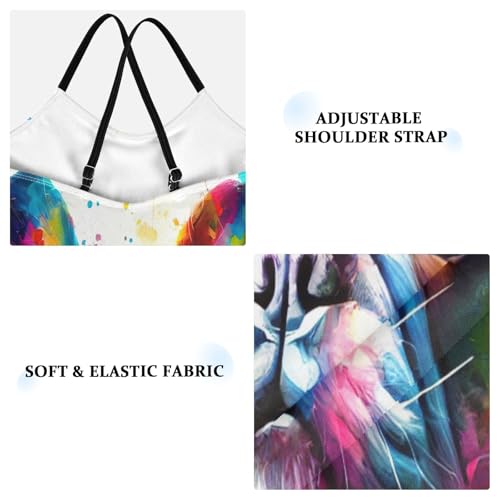 Girls Swimming Suits 3-10 Y Beach Swimwear, Colorful Bulldog White3