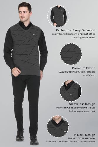 Image of GODFREY Half Sweater for Man Winter Pullover - Sleeveless Men Sweaters