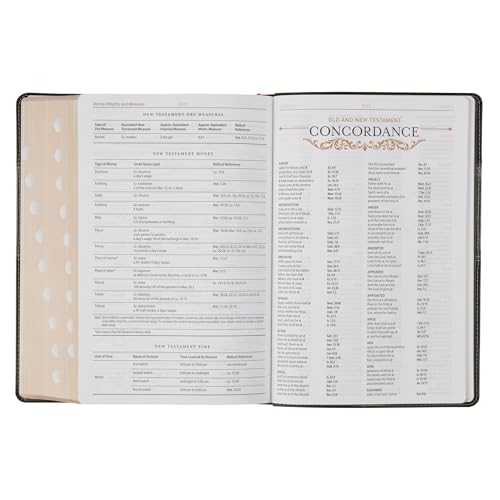 KJV Study Bible, Large Print King James Version Holy Bible, Thumb Tabs, Ribbons, Vegan Leather, Black/Gray Two-Tone - image 6