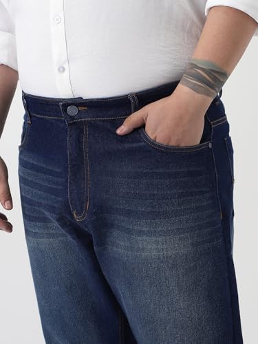 Image of Urbano Plus Men's Straight Fit Heavy Washed Jeans Stretchable