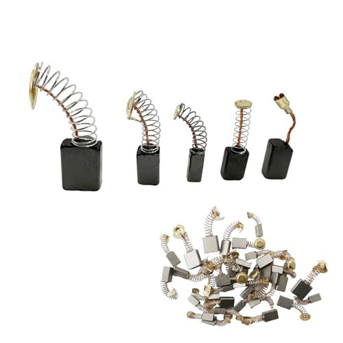 Balais de Charbon 40pcs pour Moteur Électrique - Haute Dureté et Faible Bruit - 10 Tailles Compatibles avec Scies Circulaires, Perceuses, Meuleuses et Plus - Conductivité Électrique Optimale