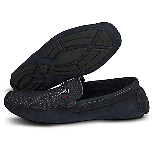 Mocassim Dockside Casual Masculino Couro Nobuck Cor:Azul;Tamanho:40