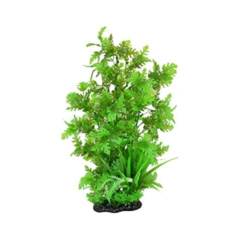 CNZ Aquarium Decor Fish Tank Decoration Ornament Artificial Plastic Plant Green, 15-inch Cover