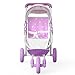 Olivia's Little World Baby Doll Jogging-Style Stroller with Canopy, Seatbelt and Storage Space, Purple and White