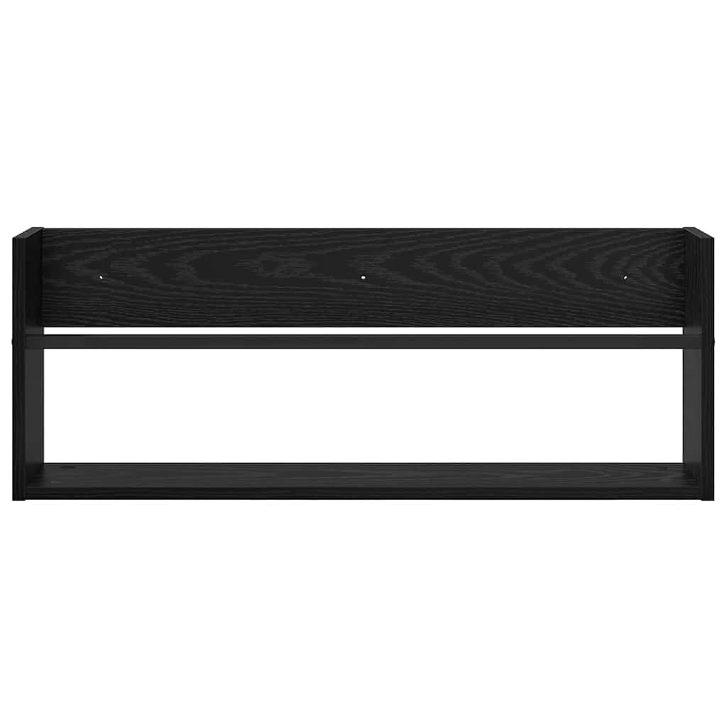 Wandmontiertes Zeitschriftenregal Schwarz Eichen-Optik 80 x 12 x 30 cm | Holzwerkstoff, Platzsparend, Pflegeleichte Oberfläche, Vielseitig für Büro und Wohnzimmer