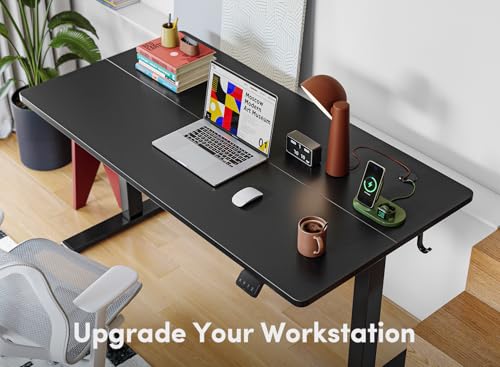Image of FEZIBO Electric Standing Desk, 55 x 24 Inches Height Adjustable Stand up Desk, Sit Stand Home Office Desk, Computer Desk, Black