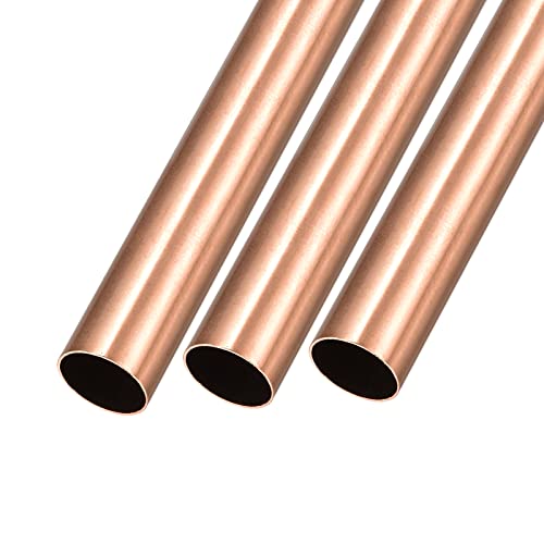 METALLIXITY Cobre Tubo (15mm OD x 0,5mm Pared T x 200mm L) 3uds, Recto Tubos - para Hogar Muebles, Maquinaria, Bricolaje Artesanía
