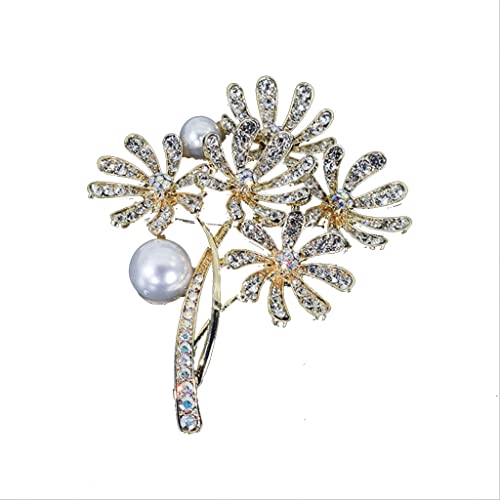 Broche chrysanthème olive rétro pin pour pull et accessoires d'hiver femme