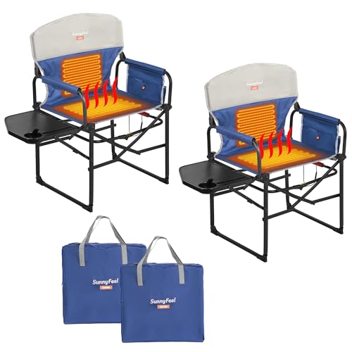 SUNNYFEEL Heated Camping Directors Chair - Heavy Duty