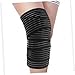 FOYTOKI 2pcs Self-Adhesive Knee Brace Wrap Elastic Sports Protector for Running Yoga Gym Comfortable Support for Weak Injured Knees Fit Black