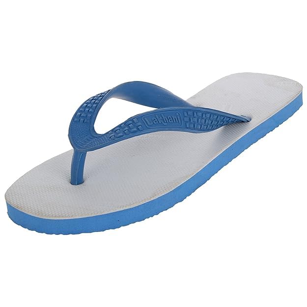 Lakhani Unisex-Adult White & Blue Slipper - 9 UK