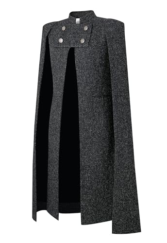 CHIC STAR Womens Tweed Cape Duster Coat3