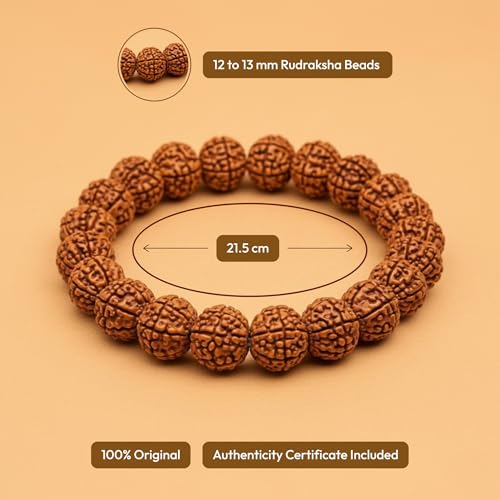 Image of 7 Mukhi Rudraksha Bracelet for Man & Women with Spiritual Healing Beads | Spiritual & Astrology Healing Gifting Bracelet for Men | Wrist Mala for Yoga, Meditation, Peace, Focus & Positive Energy